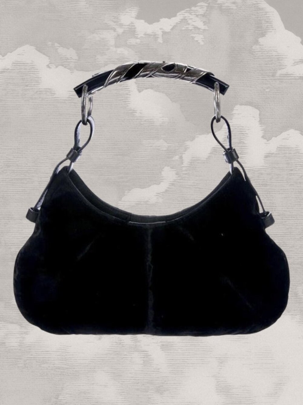 YVES SAINT LAURENT Rive Gauche YSL Velvet Black Mombasa Y2K Tom Ford bag 2002